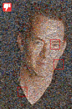 Photo mosaic using small cells