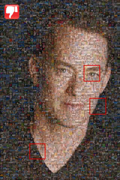 photo mosaic with superimposing/ghosting